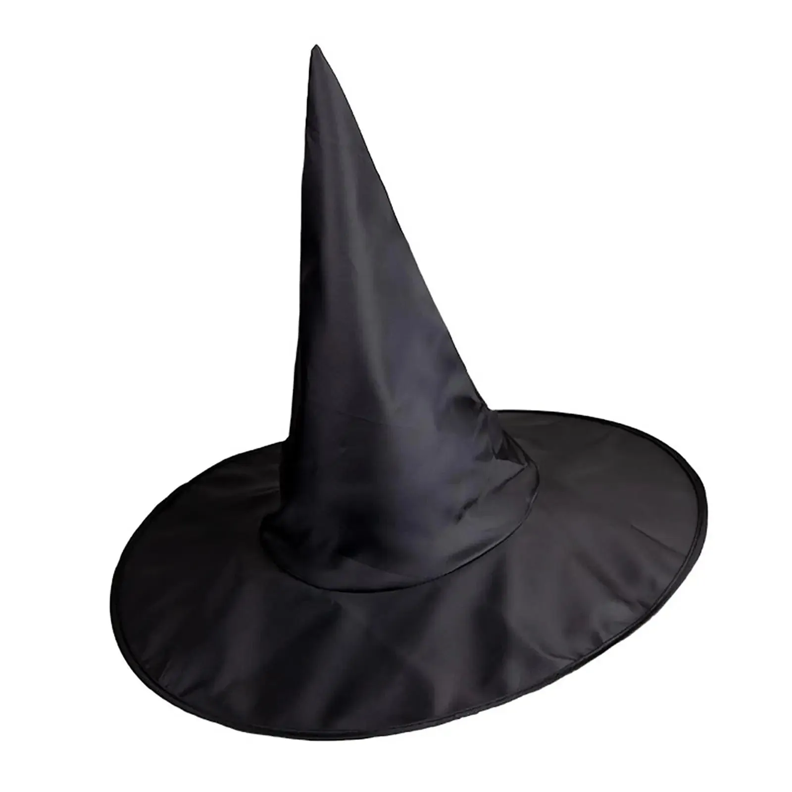 Adults Witch Hat Black Nylon Halloween Fancy Dress