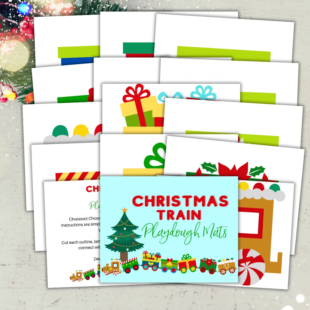 Christmas Train Playdough Mats