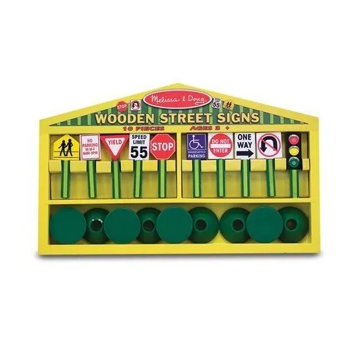 Melissa & Doug Wooden Street Signs Set - 10 pieces Ages 3 